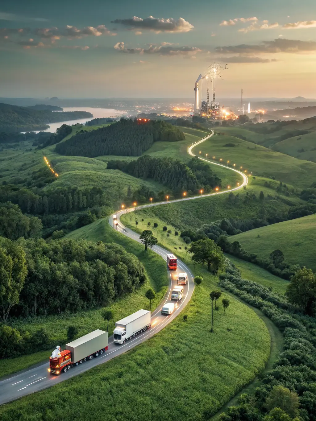 A graphic illustrating the reduction of carbon emissions in shipping through optimized routes and fuel consumption, reflecting Bleu Intelligence's commitment to sustainable maritime practices.